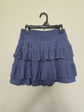Hollister Tiered High Rise Blue Mini Skirt Size Small